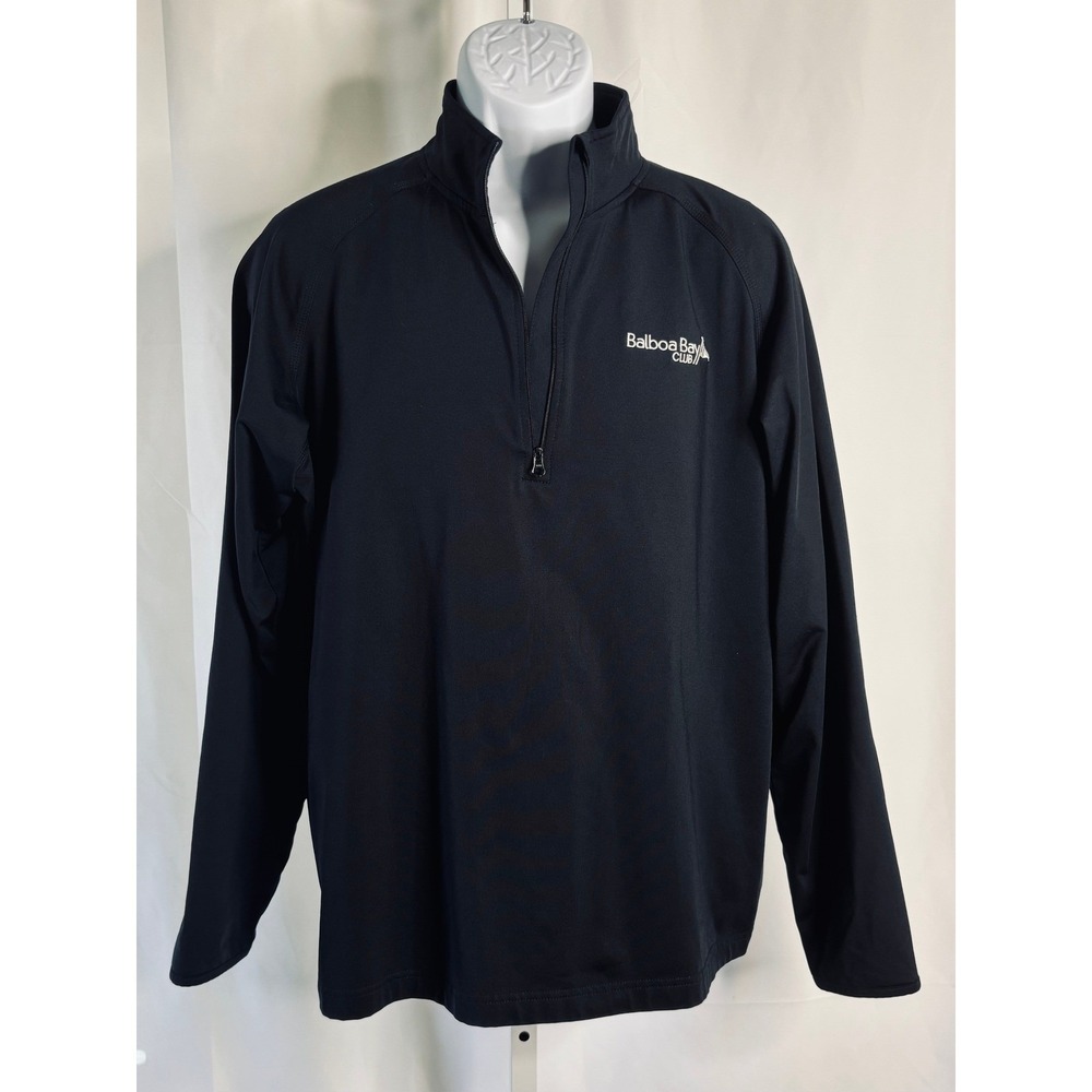 Balboa Bay Club | Womens Black Quarter Zip Performance Pullover Top | Size Large